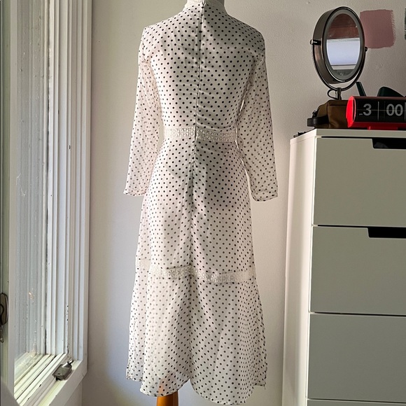 ASOS White Long Sleeve Polka Dot Dress - Picture 5 of 9